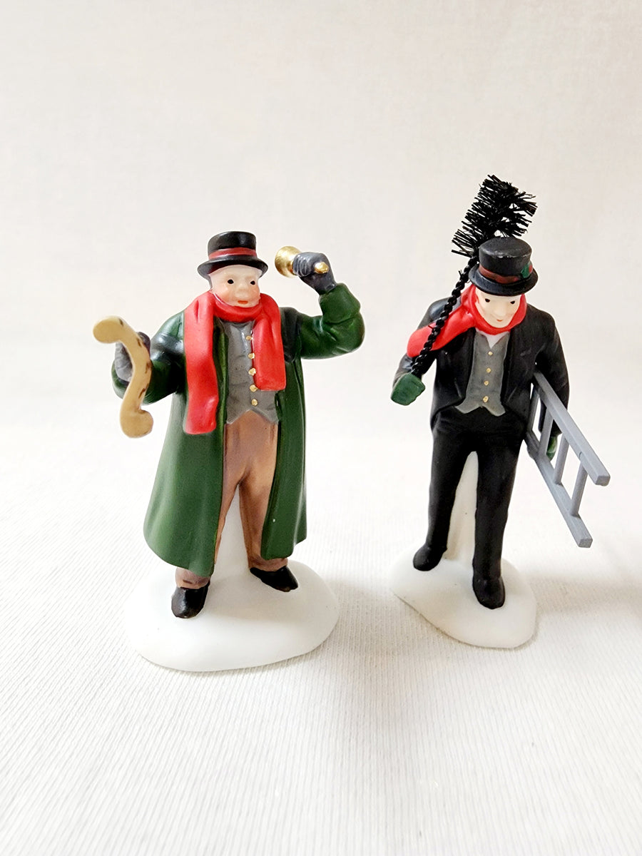 Dept 56 Dickens Village - Town Crier & Chimney hot Sweep