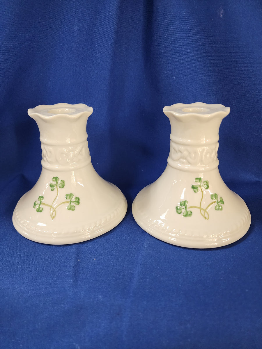 Belleek "Tara 4 inch Candlestick Pair" RC Gifts