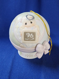 Precious Moments "Annual Christmas Ball Ornament - 1996 Peace On Earth ...Anyway"