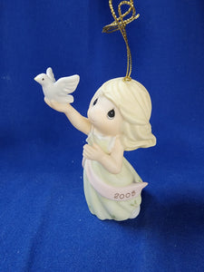 Precious Moments "Annual Christmas Ornament - 2008 Blessings Of Peace To You"