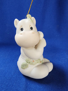 Precious Moments "Animals Annual Ornament - 1995 Hippo Holly Days"