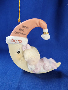 Precious Moments "Baby's First Christmas Ornament - 2010 Girl"