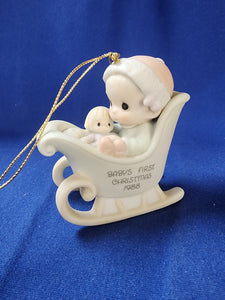 Precious Moments "Baby's First Christmas Ornament - 1988 Girl"