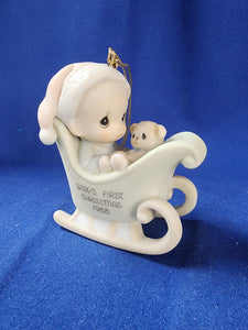 Precious Moments "Baby's First Christmas Ornament - 1988 Boy"