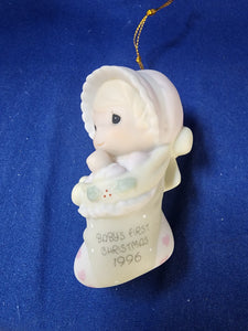 Precious Moments "Baby's First Christmas Ornament - 1996 Girl"