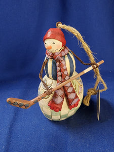 Jim Shore "Snowman With Hockey Stick Ornament"