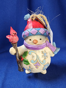 Jim Shore "Short Round Snowman Ornament"