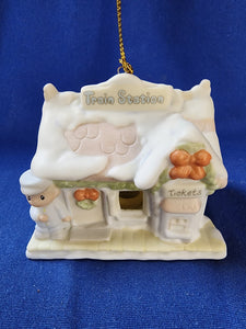 Precious Moments "Sugar Town - Train Station Ornament"