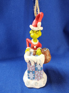 Jim Shore "Grinch with Chimney Ornament"