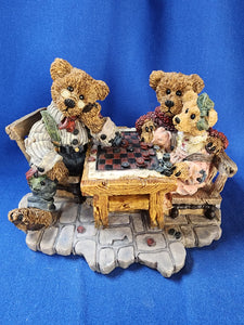 Boyds Bears & Friends "The Bearstone Collection - Grenville with Matthew & Bailey... Sunday Afternoon"