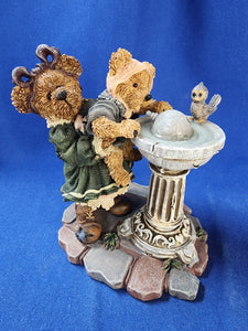 Boyds Bears & Friends "The Bearstone Collection - Sissie & Squirt... Big Helper, Lil' Sipper"