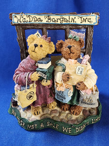 Boyds Bears & Friends "The Bearstone Collection - Pam and Kristi Shopsalot... What A Bargain"