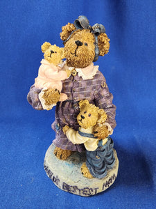 Boyds Bears & Friends "The Bearstone Collection - Momma Caresalot with Scoots & Toots... World's Best Mom"