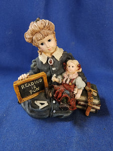 Boyds Bears & Friends "The Dollstone Collection - Michelle with Daisy... Reading Is Fun"