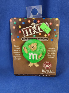 Boyds Bears & Friends "The Bearstone Collection - Green M&M Pin"