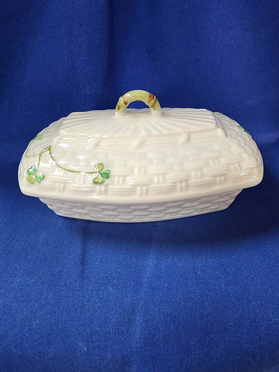 Belleek "Shamrock Butter Dish" RC Gifts