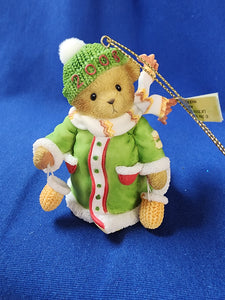 Cherished Teddies "2008 Ornament, Girl With Tan Mittens"