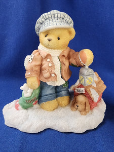 Cherished Teddies "1998 Figurine, Rich - Always Paws For Holiday Treats"