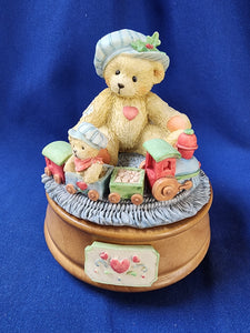 Cherished Teddies "Bear with Toy Train, Musical"