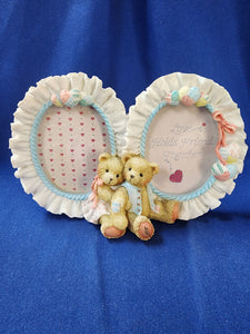 Cherished Teddies "Boy and Girl Double Oval Frame"