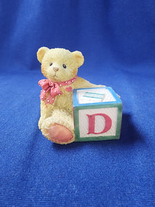 Cherished Teddies "Bear With D Block"