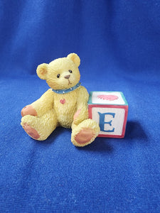 Cherished Teddies "Bear With E Block"