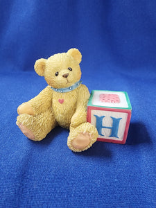 Cherished Teddies "Bear With H Block"