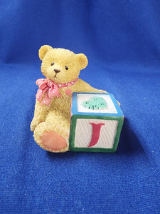 Cherished Teddies "Bear With J Block"