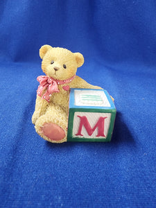 Cherished Teddies "Bear With M Block"