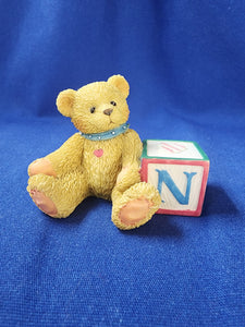 Cherished Teddies "Bear With N Block"