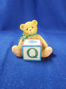 Cherished Teddies "Bear With Q Block"