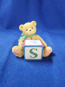 Cherished Teddies "Bear With S Block"