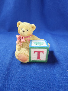 Cherished Teddies "Bear With T Block"