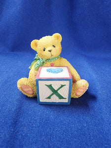 Cherished Teddies "Bear With X Block"