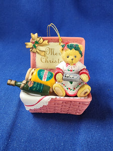 Cherished Teddies "Merry Christmas Basket, Ornament"