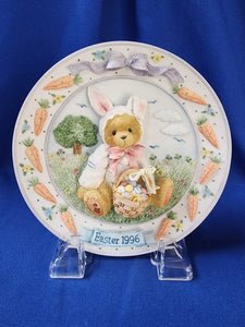 Cherished Teddies "Easter dated 1996, Plate"