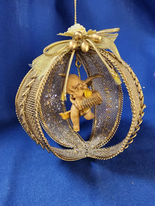 Fontanini "Ornament, Gold Ball, Accordion"