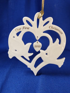 Lenox "Annual 2015 Dated Our First Christmas Ornament"