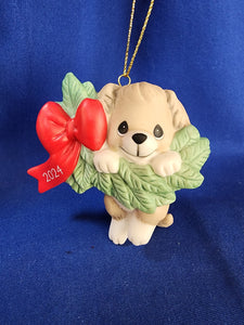 Precious Moments "Animals Annual Ornament - 2024 Hanging Out For The Holidays"