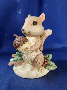 Jim Shore "White Woodland Chipmunk Holding Acorn"