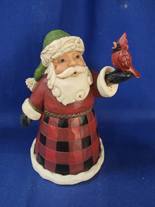 Jim Shore "Buffalo Plaid Santa, Pint Sized"