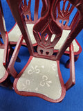 Dollhouse Furniture "Dining Table and Chairs, Bow Seats"