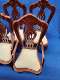Dollhouse Furniture "Dining Table and Chairs, White Seats"
