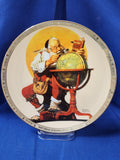 Norman Rockwell "Santa At The Globe, Plate"