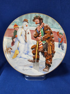 Emmett Kelly, Jr. Figurines "Emmett The Snowman Plate 8 inch"