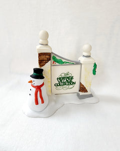 Department 56 General Accessories "Village Sign With Snowman"