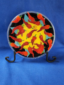 Peggy Karr Glass "Chilies Plate 8 inch"