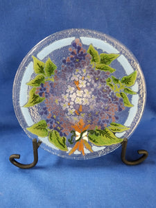 Peggy Karr Glass "Hydrangea Bouquet Plate 8 inch"