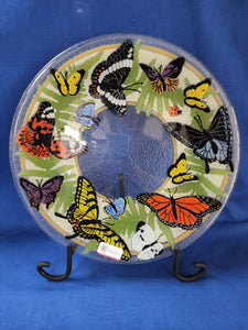 Peggy Karr Glass "Butterflies Plate 11 inch"