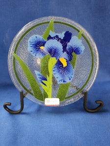 Peggy Karr Glass "Iris Plate 8 inch"